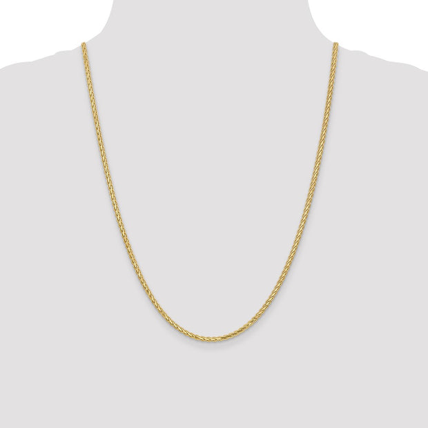 14K 2.8mm Flat Wheat with Lobster Clasp Chain