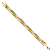 14k Two-tone 10.4mm Fancy Curb Link Bracelet