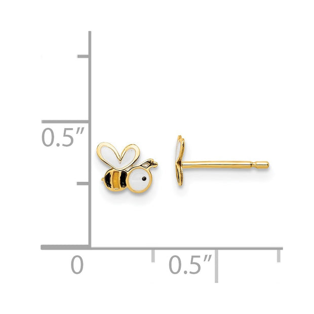 14k Madi K Enamel Bumble Bee Post Earrings