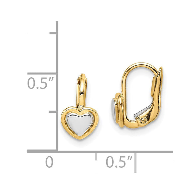 14k Madi K Two-Tone Children's Heart Hoop Earrings