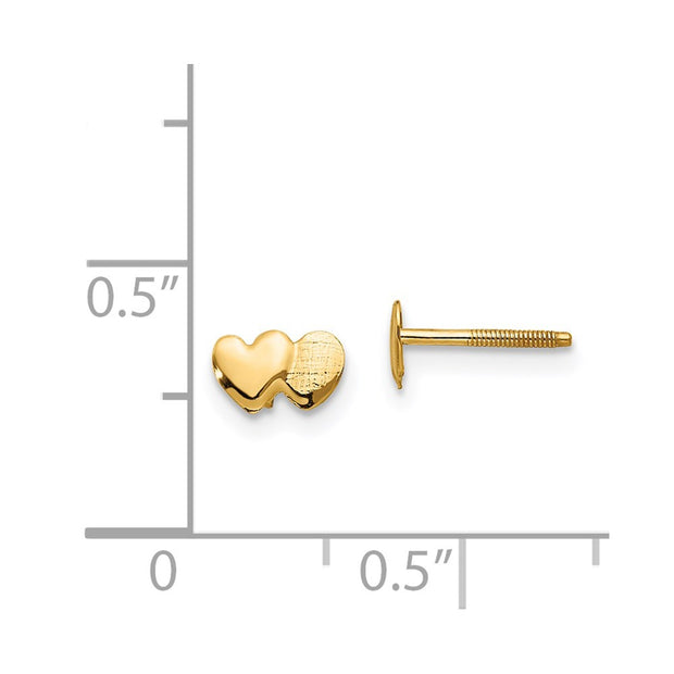 14k Madi K Double Heart Earrings