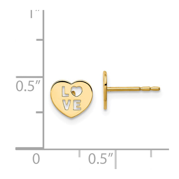 14k Madi K Love Heart Post Earrings
