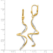 14k Two-tone Spiral Dangle Earrings