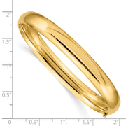 14k 5/16 High Polished Hinged Oval Bangle Bracelet
