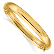 14k 5/16 High Polished Hinged Oval Bangle Bracelet