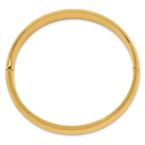 14k 7/16 High Polished Hinged Oval Bangle Bracelet