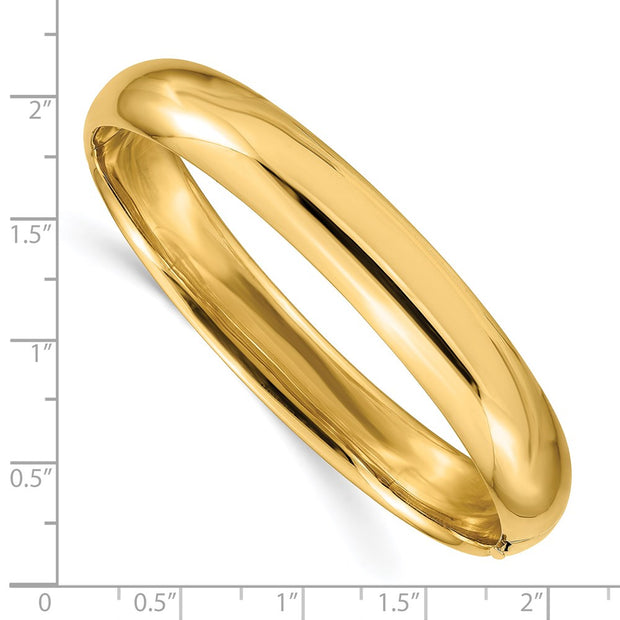 14k 7/16 High Polished Hinged Oval Bangle Bracelet