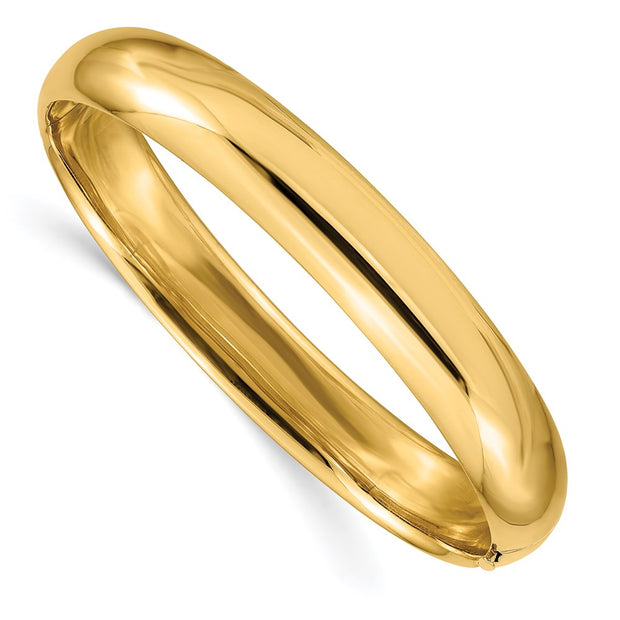 14k 7/16 High Polished Hinged Oval Bangle Bracelet