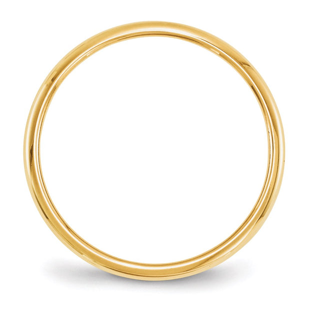14k Yellow Gold 2mm Half-Round Wedding Band