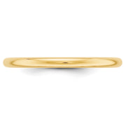 14k Yellow Gold 2mm Half-Round Wedding Band
