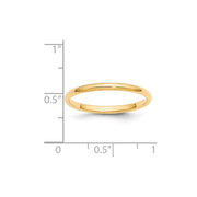 14k Yellow Gold 2mm Half-Round Wedding Band