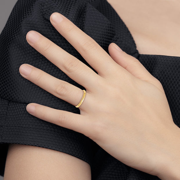 14k Yellow Gold 2.5mm Half Round Wedding Band