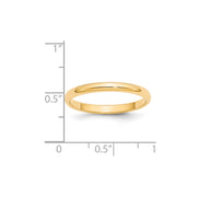 14k Yellow Gold 2.5mm Half Round Wedding Band