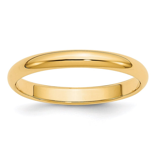 14k Yellow Gold 3mm Half-Round Wedding Band