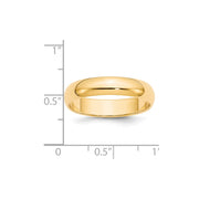 14k Yellow Gold 5mm Half-Round Wedding Band
