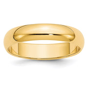 14k Yellow Gold 5mm Half-Round Wedding Band