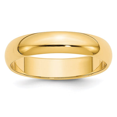 14k Yellow Gold 5mm Half-Round Wedding Band