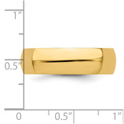 14k Yellow Gold 6mm Half-Round Wedding Band