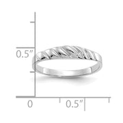 14K White Gold Polished Valley Dome Ring