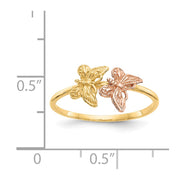 14k Two-Tone Polished Butterfly Ring