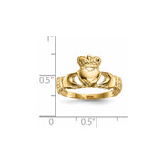 14k Polished Claddagh Ring