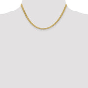 14K 3.7mm Lightweight Flat Cuban with Lobster Clasp Chain