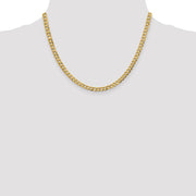 14K 4.7mm Lightweight Flat Cuban with Lobster Clasp Chain
