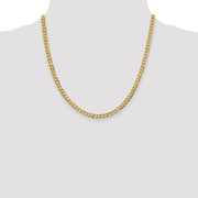 14K 4.7mm Lightweight Flat Cuban with Lobster Clasp Chain