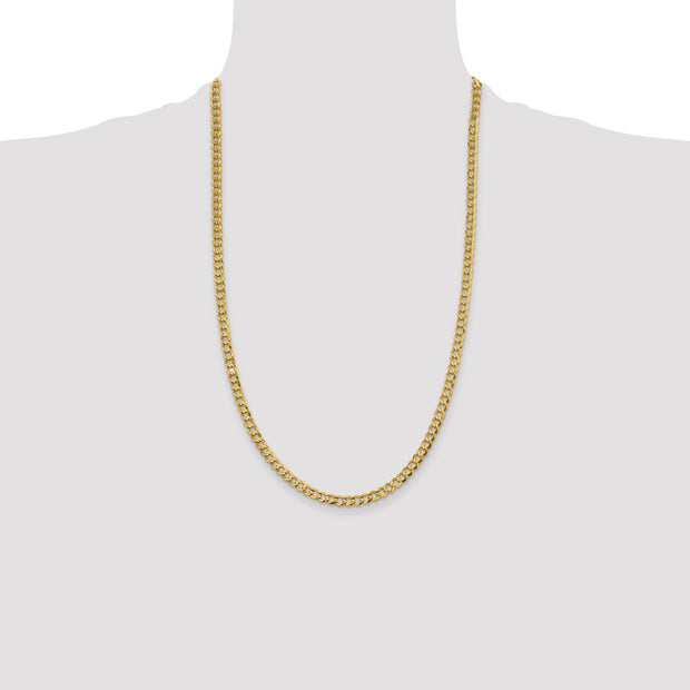 14K 4.7mm Lightweight Flat Cuban with Lobster Clasp Chain