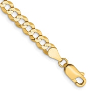 14K 4.7mm Lightweight Flat Cuban with Lobster Clasp Bracelet
