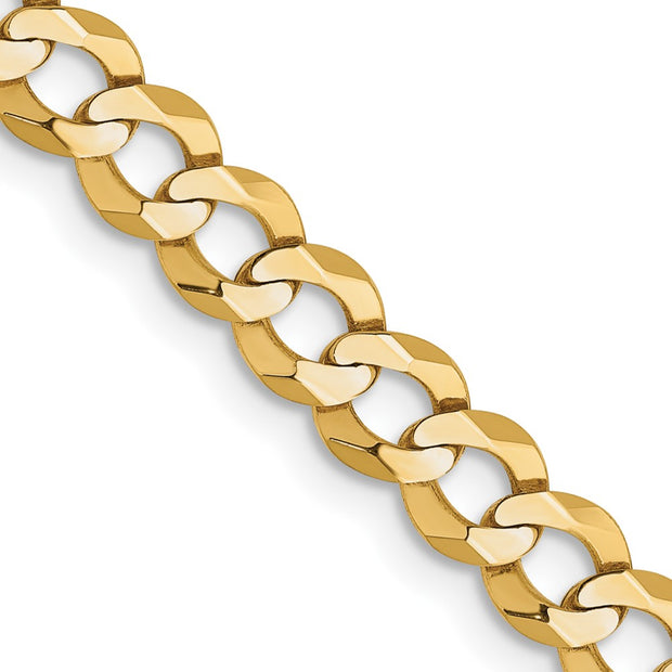 14K 4.7mm Lightweight Flat Cuban with Lobster Clasp Chain