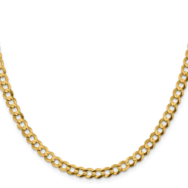 14K 5.9mm Lightweight Flat Cuban with Lobster Clasp Chain