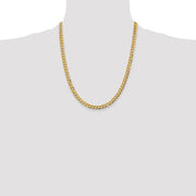 14K 5.9mm Lightweight Flat Cuban with Lobster Clasp Chain