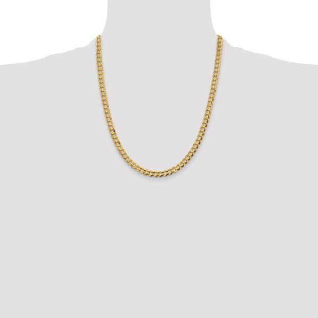 14K 5.9mm Lightweight Flat Cuban with Lobster Clasp Chain