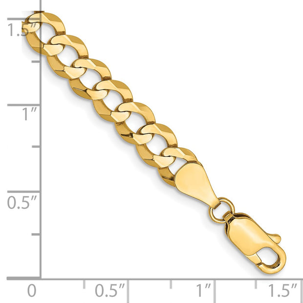 14K 5.9mm Lightweight Flat Cuban with Lobster Clasp Bracelet