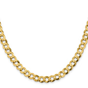 14K 8.3mm Lightweight Flat Cuban with Lobster Clasp Chain