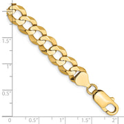 14K 8.3mm Lightweight Flat Cuban with Lobster Clasp Bracelet