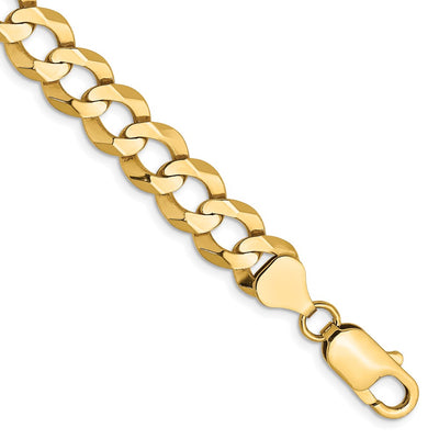 14K 8.3mm Lightweight Flat Cuban with Lobster Clasp Bracelet