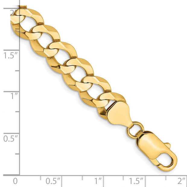 14K 9.4mm Lightweight Flat Cuban with Lobster Clasp Bracelet