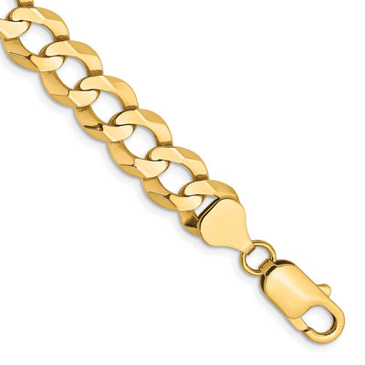 14K 9.4mm Lightweight Flat Cuban with Lobster Clasp Bracelet