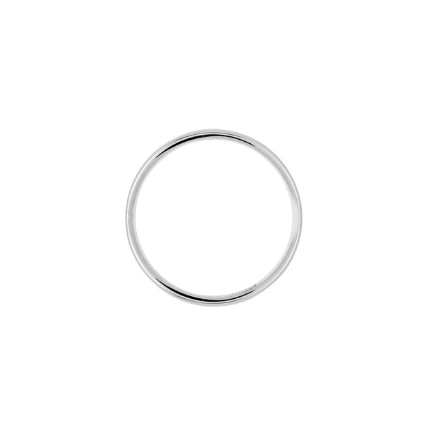 14k White Gold 2.5mm Lightweight Half Round Wedding Band