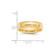14k Yellow Gold 6mm Milgrain Half Round Comfort Fit Wedding Band