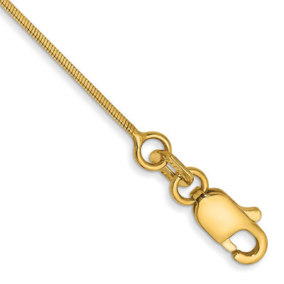 14K .6mm Octagonal Snake with Lobster Clasp Bracelet