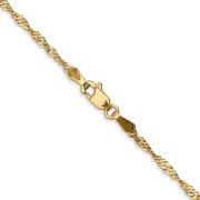 14K 1.70mm Singapore with Lobster Clasp Chain