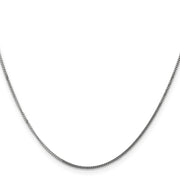 14K White Gold 1.4mm Curb with Spring Ring Clasp Pendant Chain