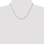 14K White Gold 1.4mm Curb with Spring Ring Clasp Pendant Chain
