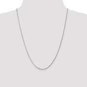 14K White Gold 1.4mm Curb with Spring Ring Clasp Pendant Chain