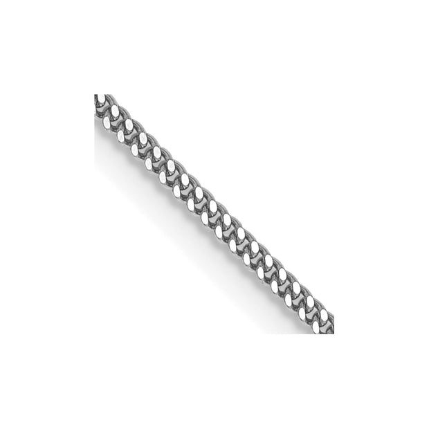 14K White Gold 1.4mm Curb with Spring Ring Clasp Pendant Chain