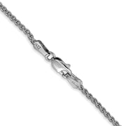 14K White Gold 1.7mm Spiga with Lobster Clasp Chain