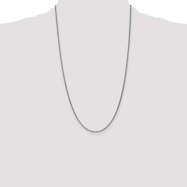14K White Gold 1.7mm Spiga with Lobster Clasp Chain